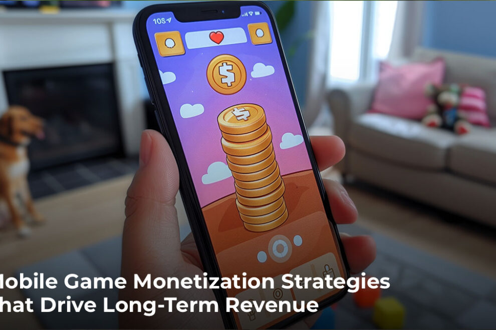 Image showing a generic mobile game on a phone that represents monetization