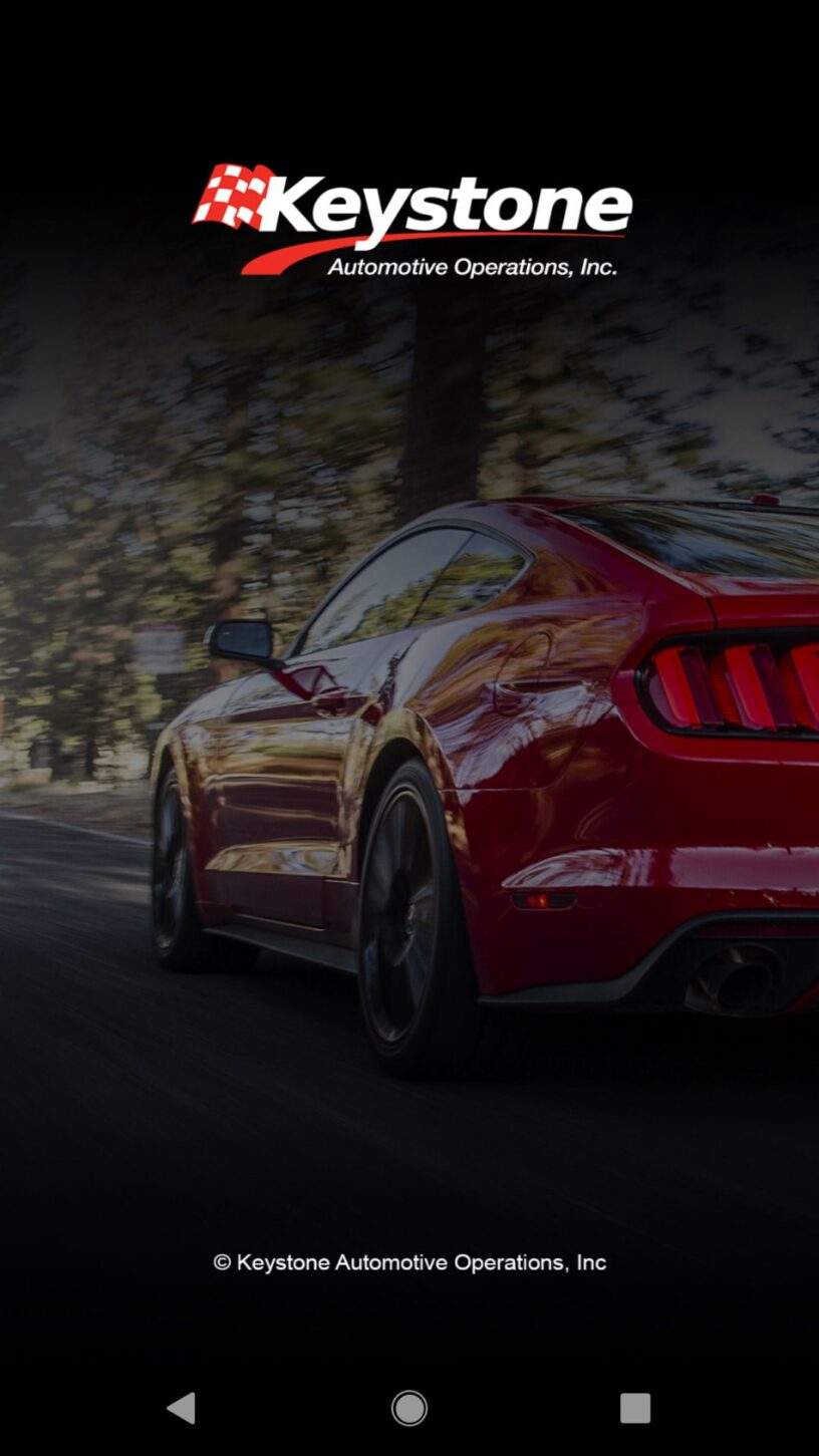 Opeing screen from eKeystone app