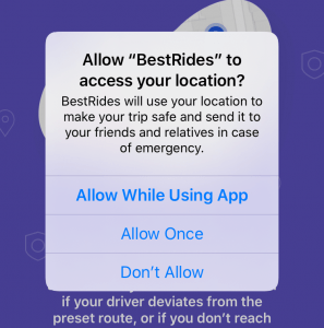 BestRides App Notification BestRides App Location Access