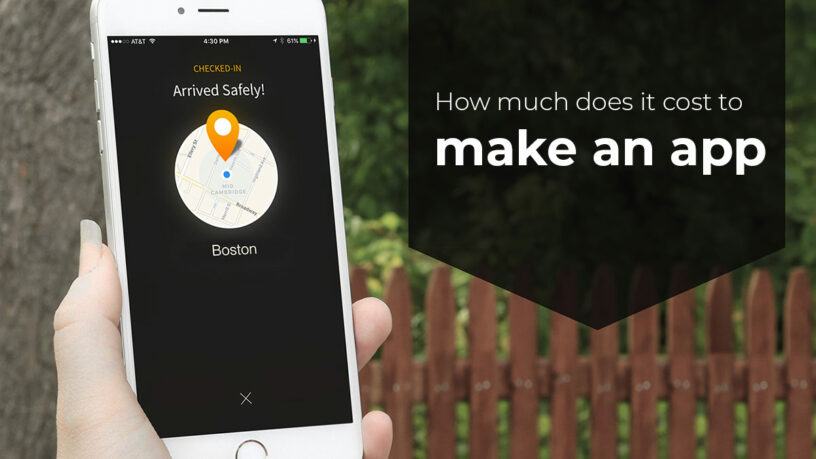 How Much Does It Cost To Make An App Banner showing an app and app cost title