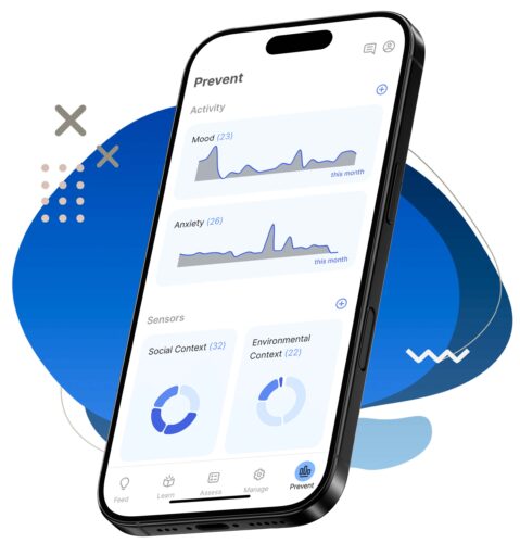 mindLAMP mental health app shown on iPhone 16