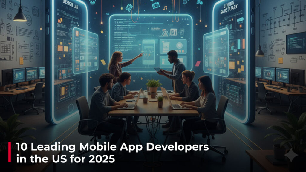 10 Leading Mobile App Developers in the US for 2025 Image representing app developers working together