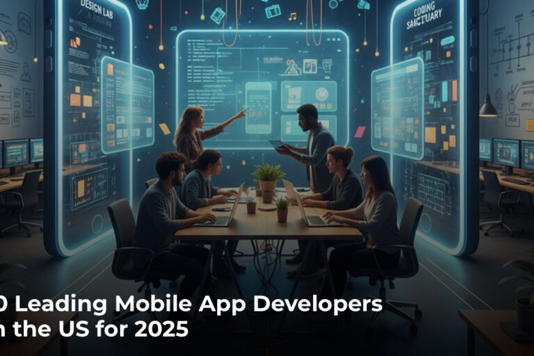 10 Leading Mobile App Developers in the US for 2025 Image representing app developers working together