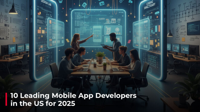 10 Leading Mobile App Developers in the US for 2025 Image representing app developers working together