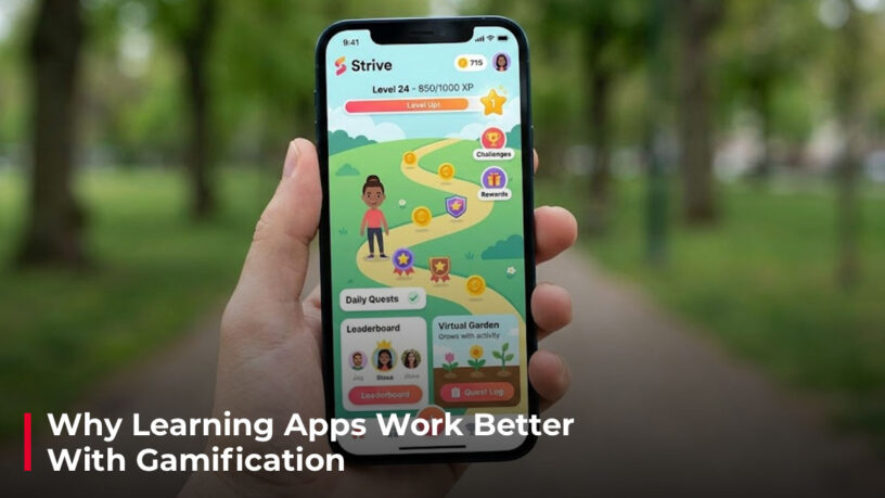 Why Learning Apps Work Better With Gamification Image showing a gamification app on a phone
