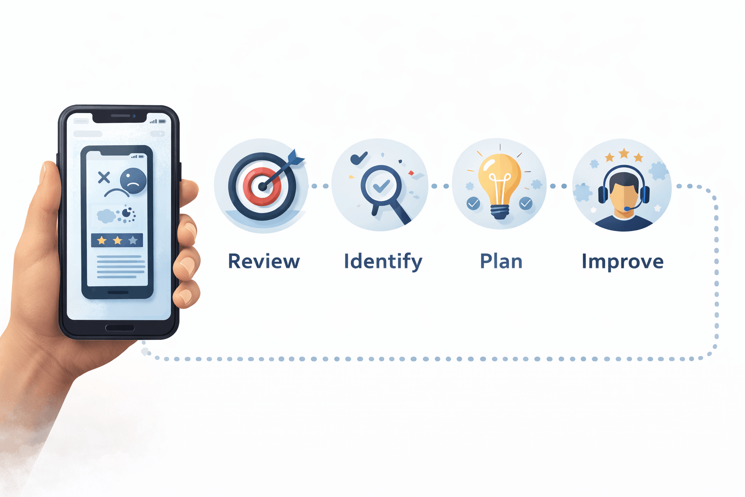 The steps needed to fix an existing mobile app