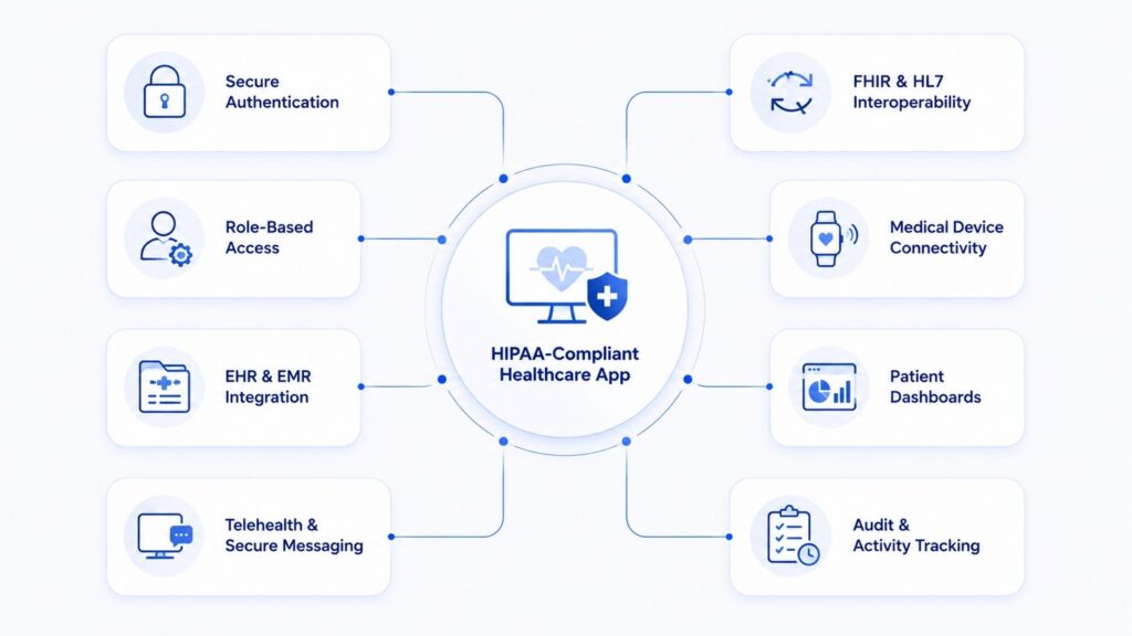Essential Features for HIPAA-Compliant Healthcare Apps